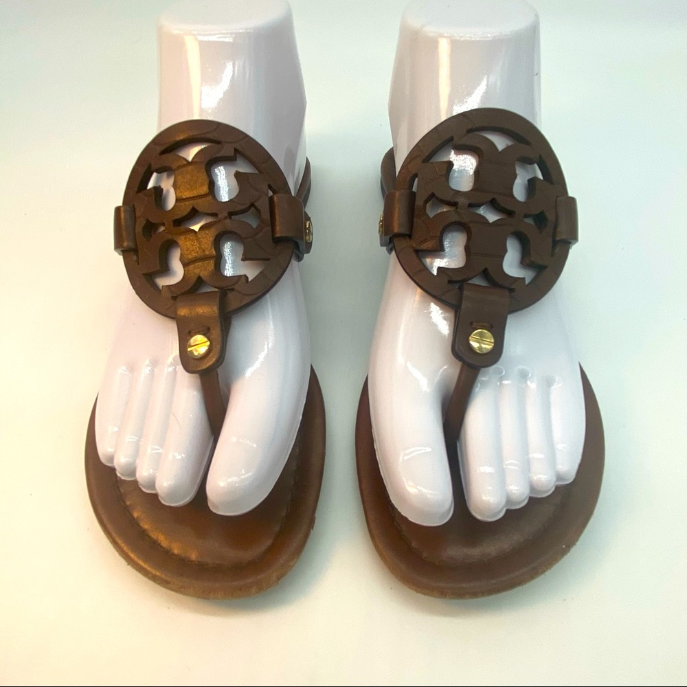 Tory Burch Miller Leather Sandals Brown Women’s Size 7.5